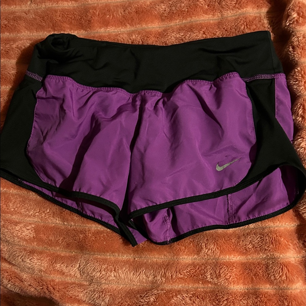Nike Women's Athletic Shorts in Purple and Black